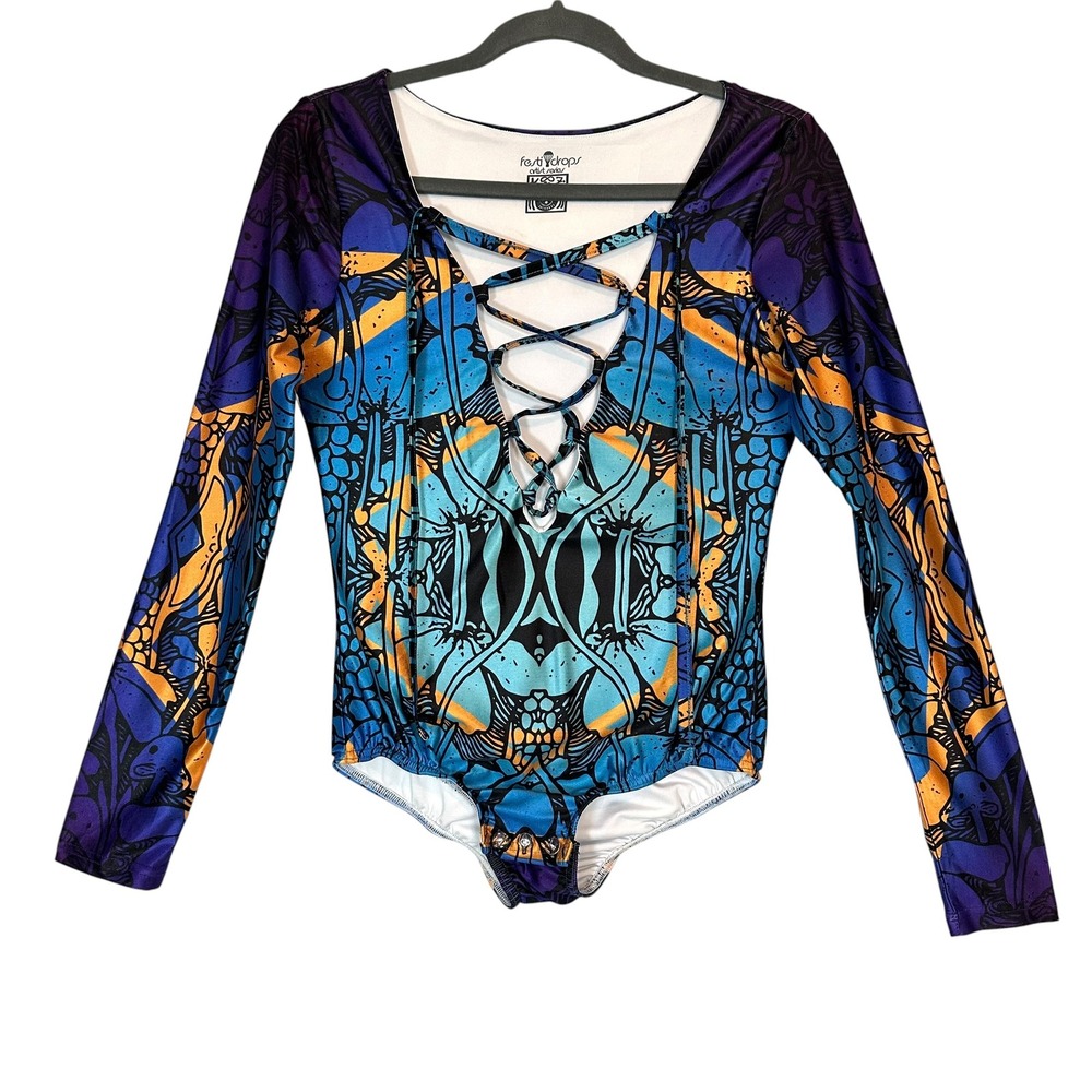 Festi Drops Kooz Bodysuit Artist Series Braided Long‎ Sleeve XS Rave Festival